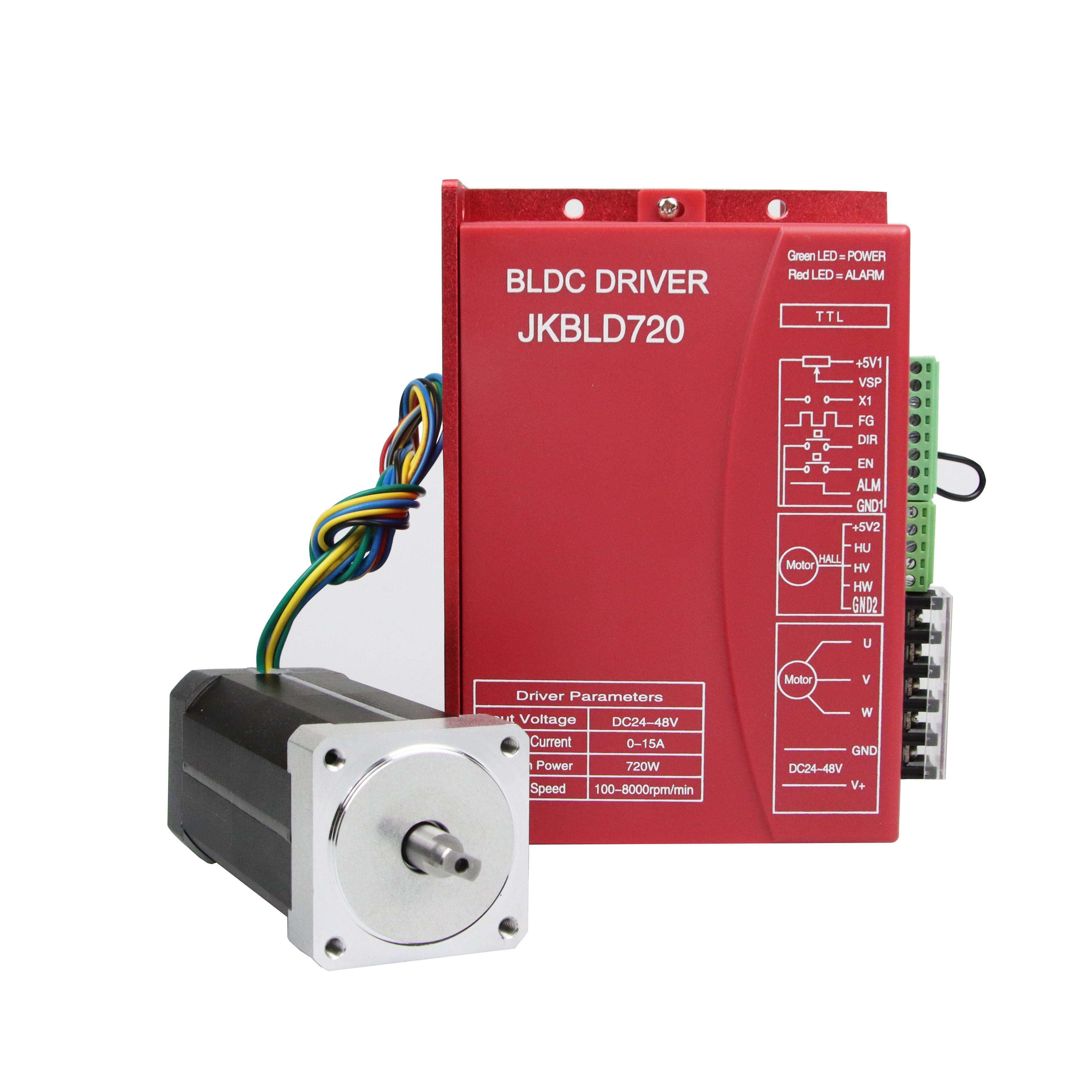 Driver senza spazzola Bldc Controller 24VDC - 48VDC 0A del motore di CC JKBLD720 - 15A 0 - 720w